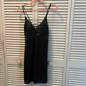 #1334**Elegant Black Lace Slip Dress
